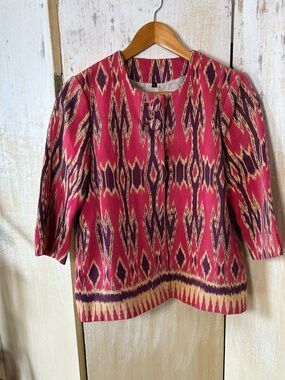 Bespoke Vintage Ikat Jacket Custom Tailored with Dormeuil England Lining